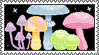 Colorful mushrooms stamp